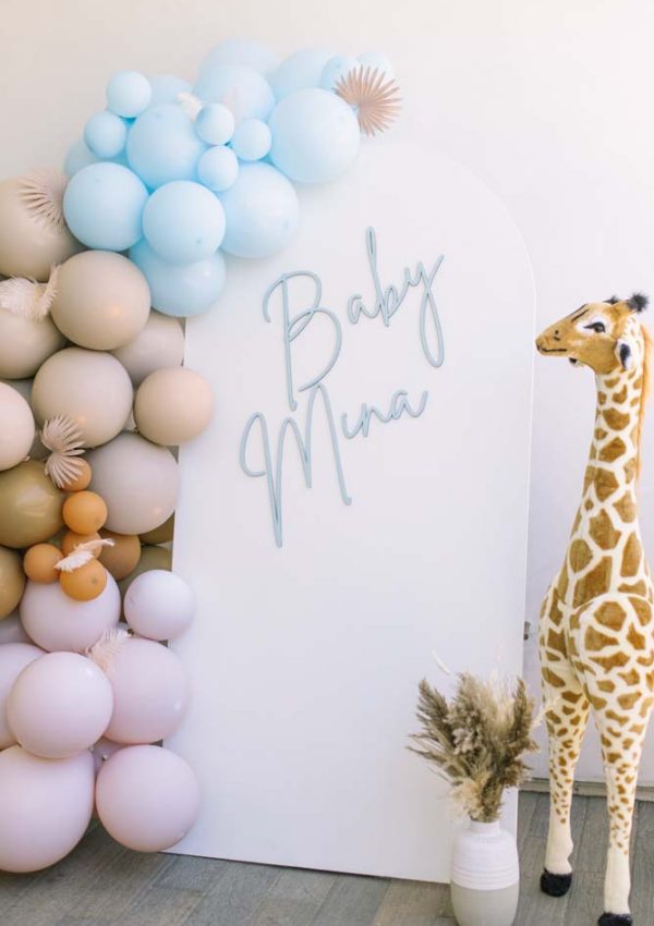 A Brown and Blue Baby Shower